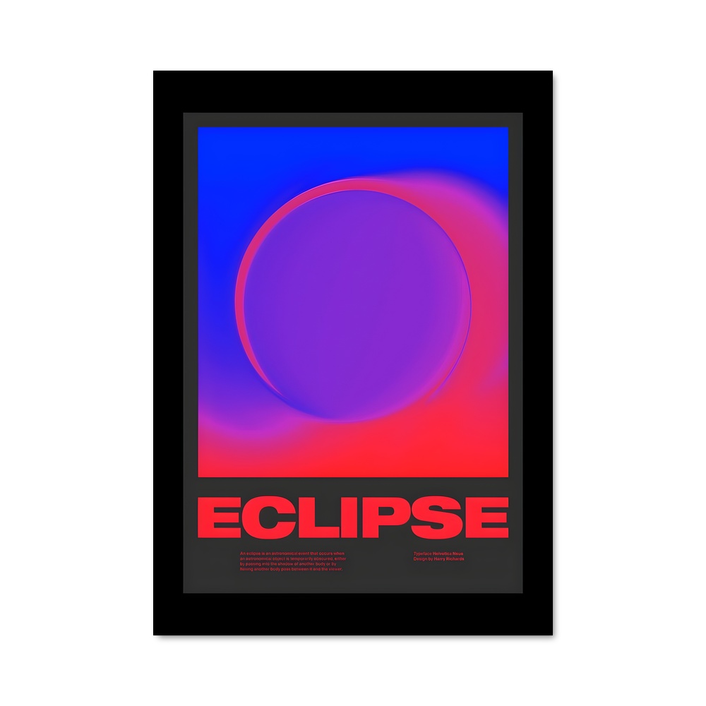 Poster magnifique éclipse solaire